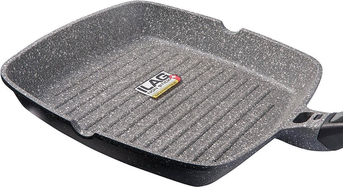 28 cm 100% PFOA vrije Grillpan - Premium Grill pan met afneembare handgreep - Steakpan Coninx voor gas, inductie en elektronische kookplaat