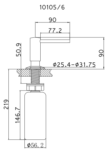 Mizzo Zeeppomp Govaro RVS Look - Design Inbouw Zeeppompje - Zeepdispenser keuken