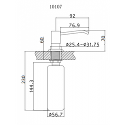Mizzo Zeeppomp Mato RVS - Design Inbouw Zeeppompje - Zeepdispenser keuken