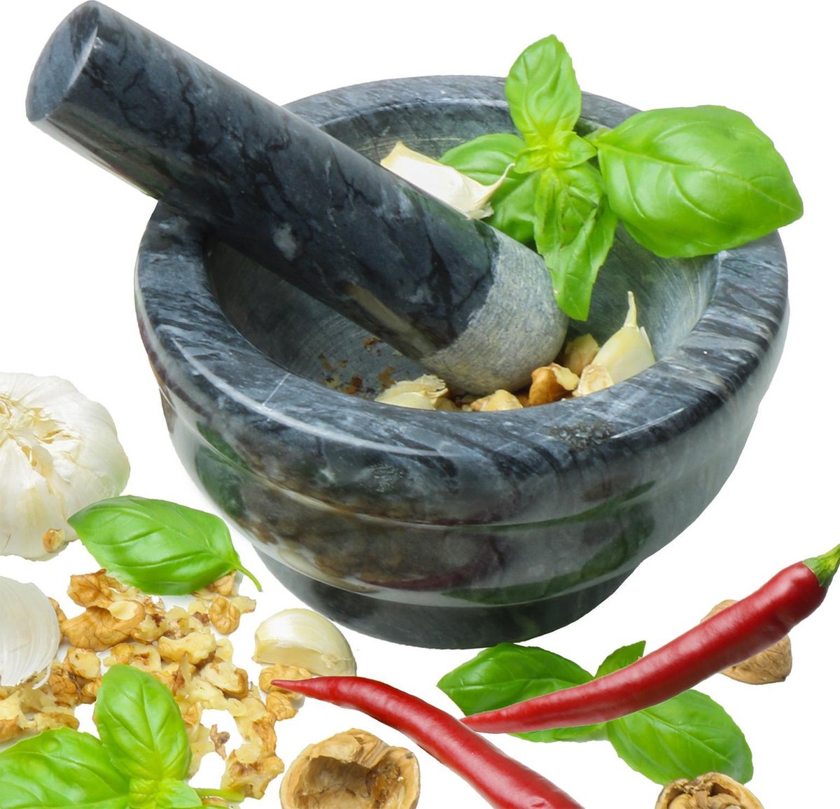 Vijzel en Stamper Marmer 15 cm Doorsnede Coninx