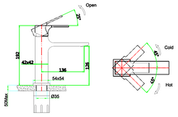 Mizzo Flucto RVS wastafelkraan - wit-chroom