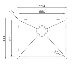 Mizzo linea kitchen sink 1.2 5540 Flushmount/Undermount