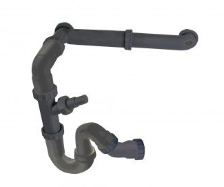 Mizzo Sink Plumbing Kit Double. Space saving model.