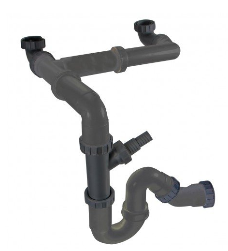 Mizzo Sink Plumbing Kit Double. Space saving model.