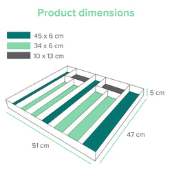 Bambox B5147 Wooden specification bin 51x47 cm - Storage bin - Bamboo cutlery