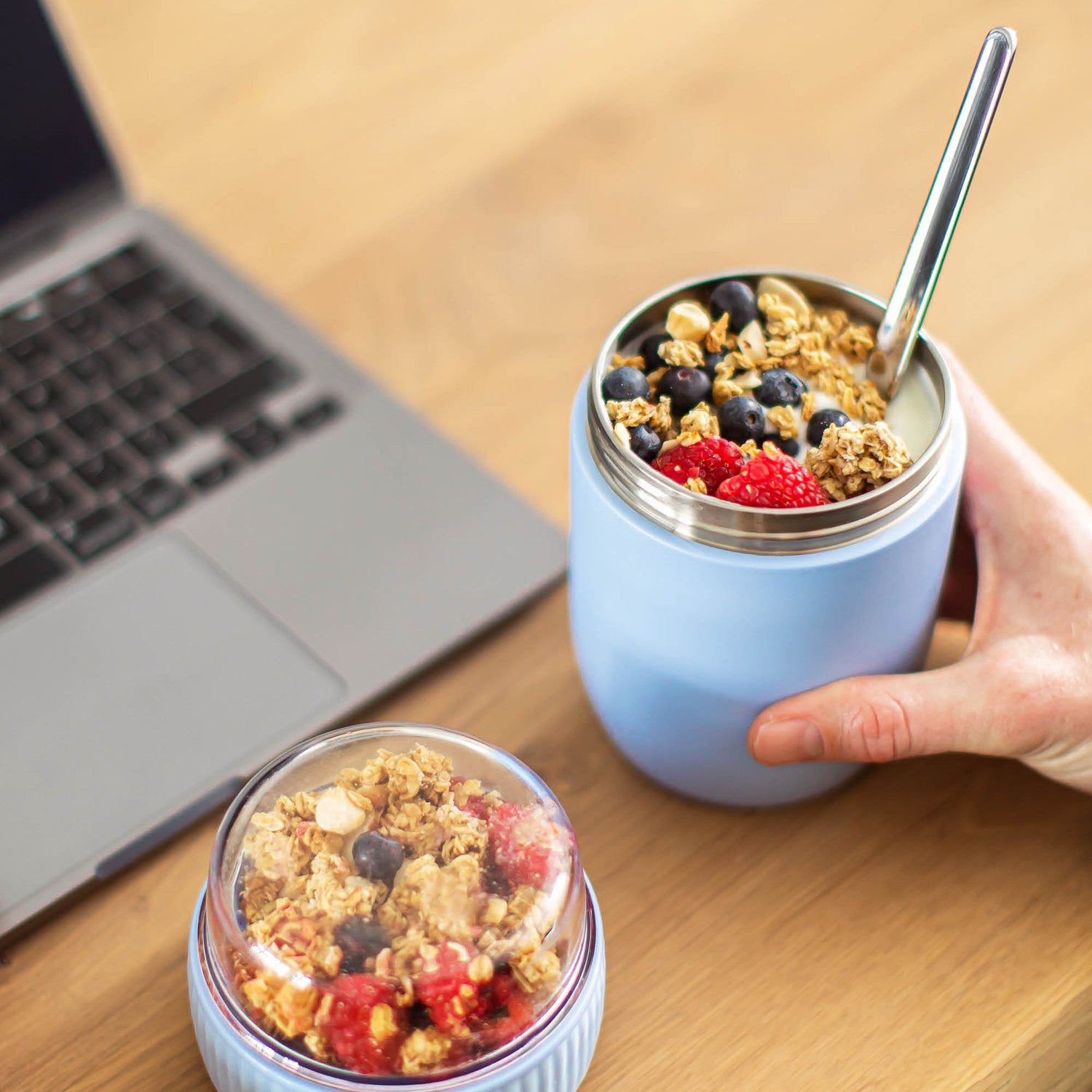 Coninx Thermos Food Container - Warming Container eten voor thuis en onderweg - Thermos Food Box Lekvrije - Thermos Mok 840ml blauw