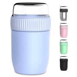 Coninx Thermos Food Container - Warming Container eten voor thuis en onderweg - Thermos Food Box Lekvrije - Thermos Mok 840ml blauw