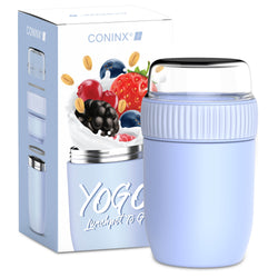 Coninx Thermos Food Container - Warming Container eten voor thuis en onderweg - Thermos Food Box Lekvrije - Thermos Mok 840ml blauw