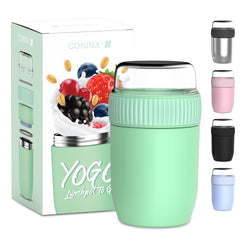 Coninx Thermos Food Container - Warming Container eten voor thuis en onderweg - Thermos Food Box Lekvrije - Thermos Mok 840ml groen