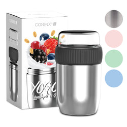 Coninx Thermos Food Container - Warming Container eten voor thuis en onderweg - Thermos Food Box Lekvrije - Thermos Mok 840ml RVS