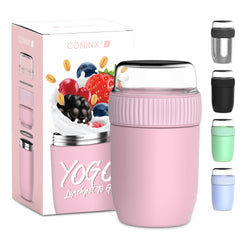 Coninx Thermos food container - Warming container food for at home and on the go - Thermos food box leak-proof - Thermos mug 840ml Pink