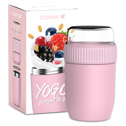 Coninx Thermos food container - Warming container food for at home and on the go - Thermos food box leak-proof - Thermos mug 840ml Pink
