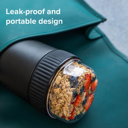 Coninx Thermos food container - Warming container food for at home and on the go - Thermos food box leak-proof - Thermos mug 840ml black