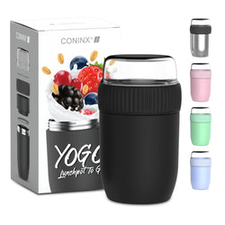 Coninx Thermos food container - Warming container food for at home and on the go - Thermos food box leak-proof - Thermos mug 840ml black