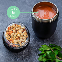 Coninx Thermos food container - Warming container food for at home and on the go - Thermos food box leak-proof - Thermos mug 840ml black