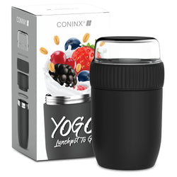 Coninx Thermos food container - Warming container food for at home and on the go - Thermos food box leak-proof - Thermos mug 840ml black