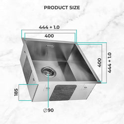 Mizzo quadro kitchen sink 1.2 4040 Flushmount / Undermount