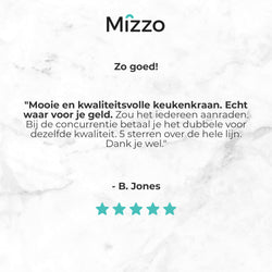 Zwarte Keukenkraan Mizzo Avori Zwart - RVS Mengkraan Keuken - Kraan Keuken Mat Zwart - Keukenkraan met Uittrekbare Uitloop