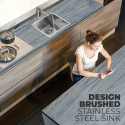 Spoelbak Keuken 40 cm onderbouw / vlakbouw - RVS spoelbak MIZZO Linea - Spoelunit