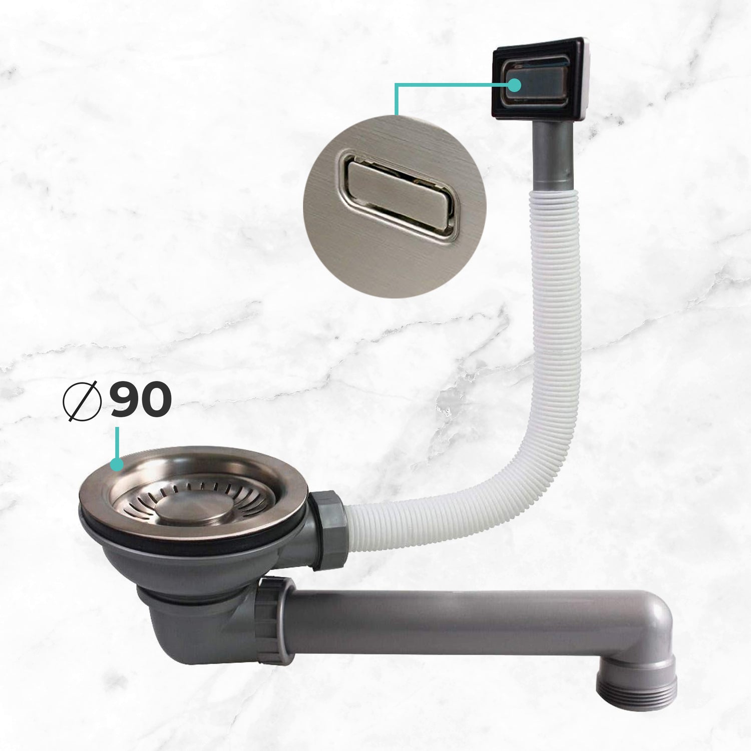 Spoelbak Keuken 40 cm onderbouw / vlakbouw - RVS spoelbak MIZZO Linea - Spoelunit