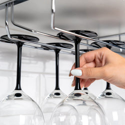 Coninx wine glass holder 2 rails - 34.4 cm wide - metal chrome