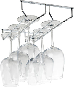 Coninx wine glass holder 2 rails - 34.4 cm wide - metal chrome