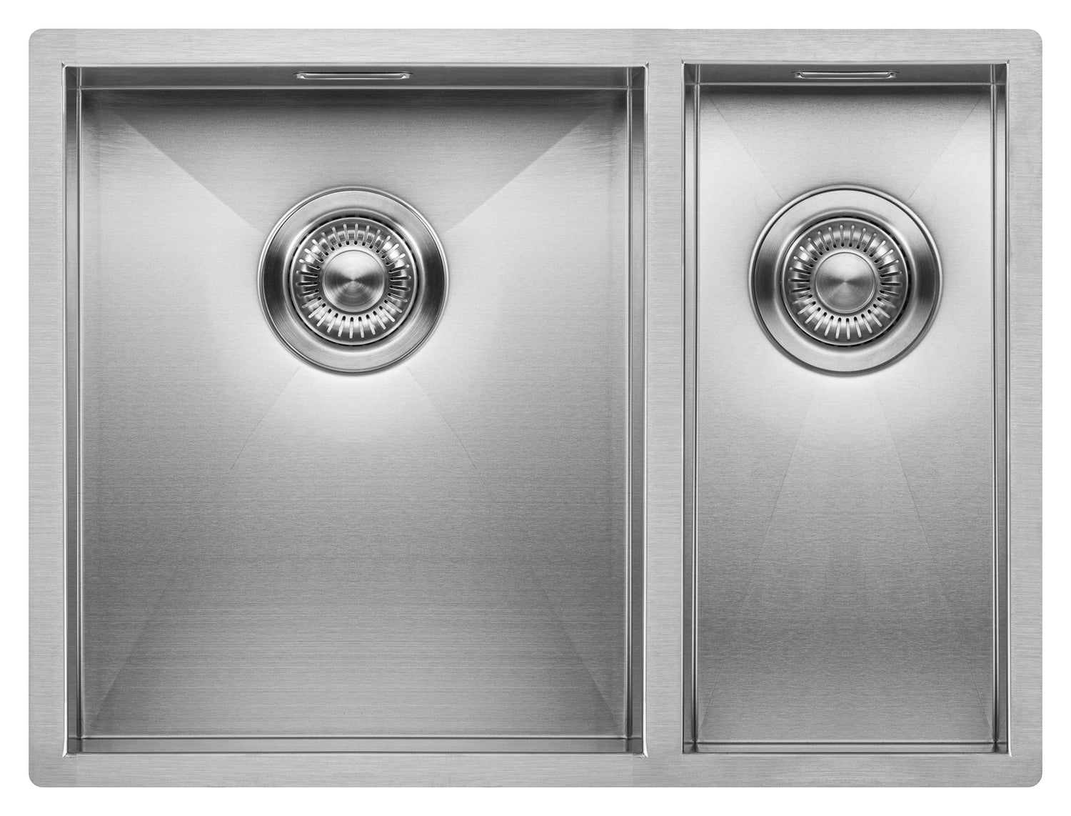 Anderhalve Spoelbak Keuken 59 cm Onderbouw / Vlakbouw - Moderne Keuken Spoelbak MIZZO Quadro - Spoelunit met 2 bakken