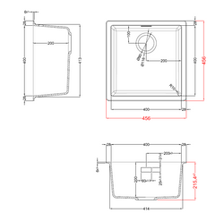Mizzo Ambro 40-40 kitchen sink topmount/undermount - black