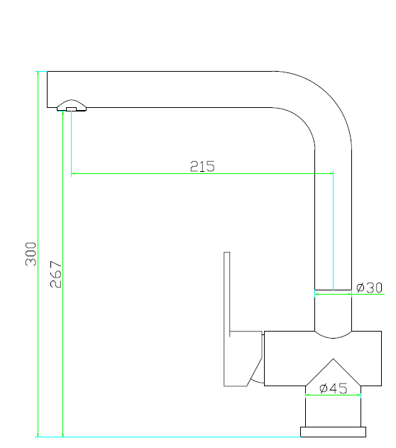 RVS Keukenkraan Mizzo Arlori - Keukenkraan Roestvrij Staal - Mengkraan Keuken Hoge Uitloop