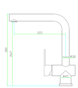 RVS Keukenkraan Mizzo Arlori - Keukenkraan Roestvrij Staal - Mengkraan Keuken Hoge Uitloop