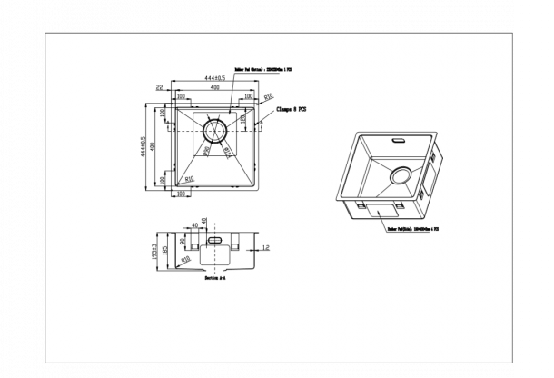 Mizzo Linea kitchen sink Gunmetal 40-40 | Flushmount - Topmount - Undermount