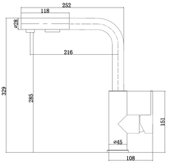 Zwarte Keukenkraan met Uittrekbare Uitloop Mizzo Mauro - Keukenkraan RVS Uittrekbare Sproeikop - Mengkraan Keuken Hoge Uitloop