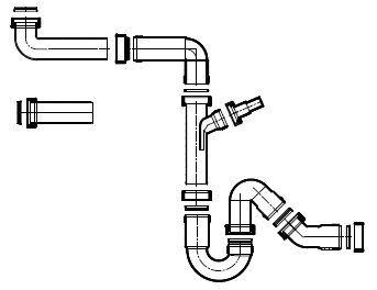 Mizzo multifunctionele enkele sifon. Ruimtebesparend.