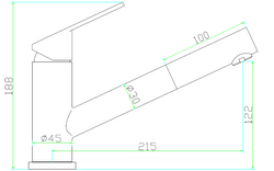 Keukenkraan RVS Mizzo Design Patro - Keukenkraan met Uittrekbare Uitloop - Keukenkraan met Sproeikop