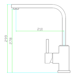 RVS Keukenkraan Mizzo SQare - Roestvrij Stalen Mengkraan Keuken Hoge Uitloop