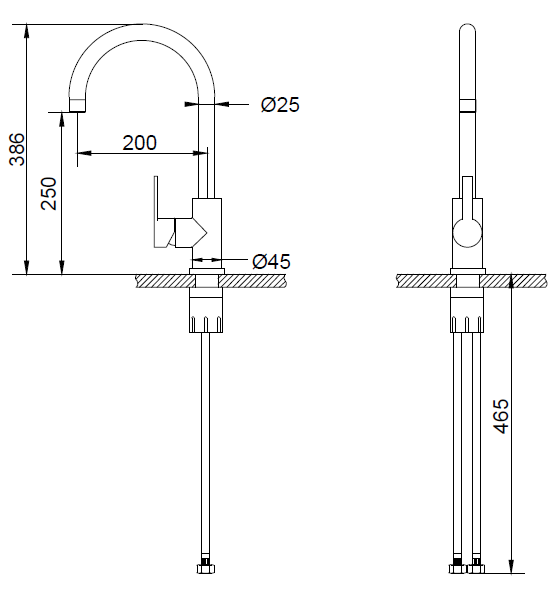 Mizzo RVS Keukenkraan Verdo Zwart - Moderne Zwarte Keuken Mengkraan