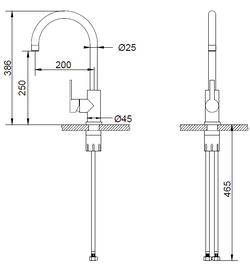 Mizzo RVS Keukenkraan Verdo Zwart - Moderne Zwarte Keuken Mengkraan